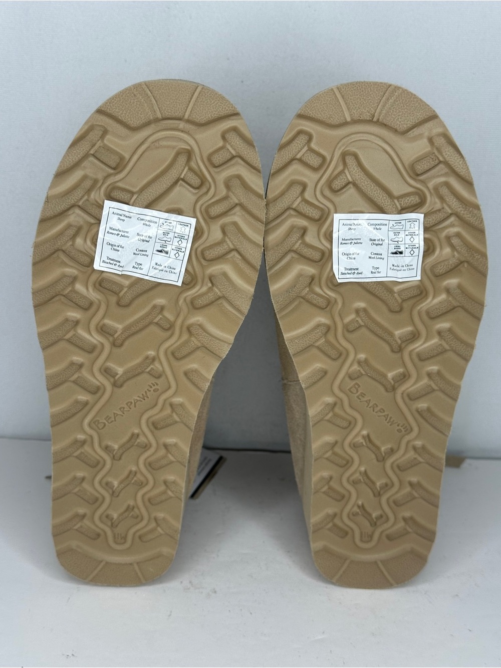 BearPaw NWT Megan Tan Suede Short Zip Winter Boots Wedge - Picture 9 of 10